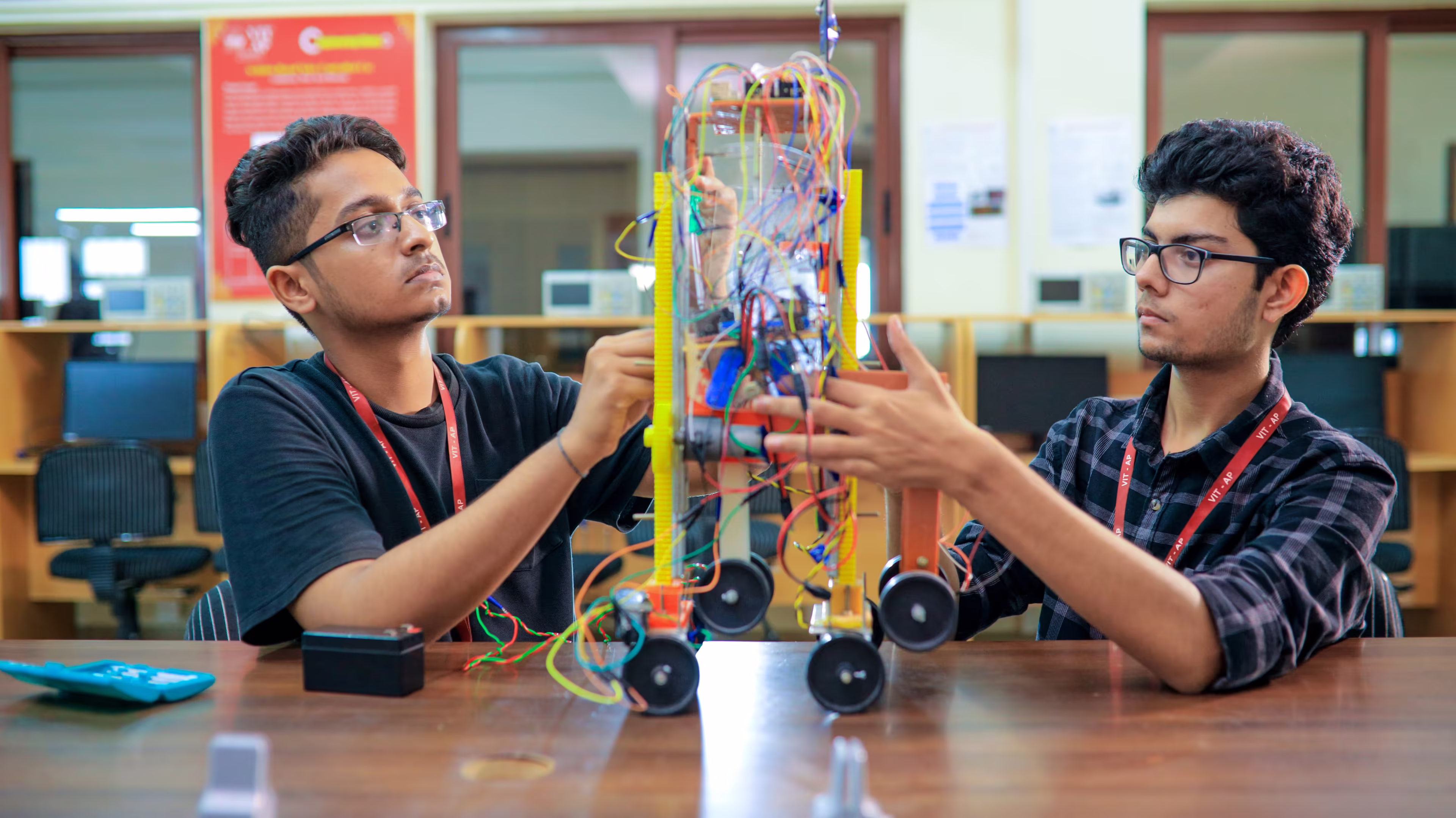 Students collaborating on engineering projects
