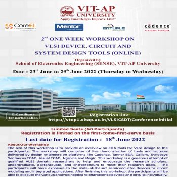 2nd One week workshop on VSLI Device, Circuit and System Design Tools - SENSE