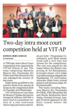 Two-day intra moot court competition held at VIT-AP