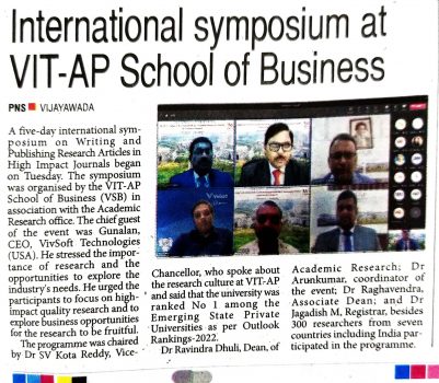 International symposium at VIT-AP School of Business